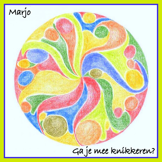 Mandala tekenen - knikkers juli 2007